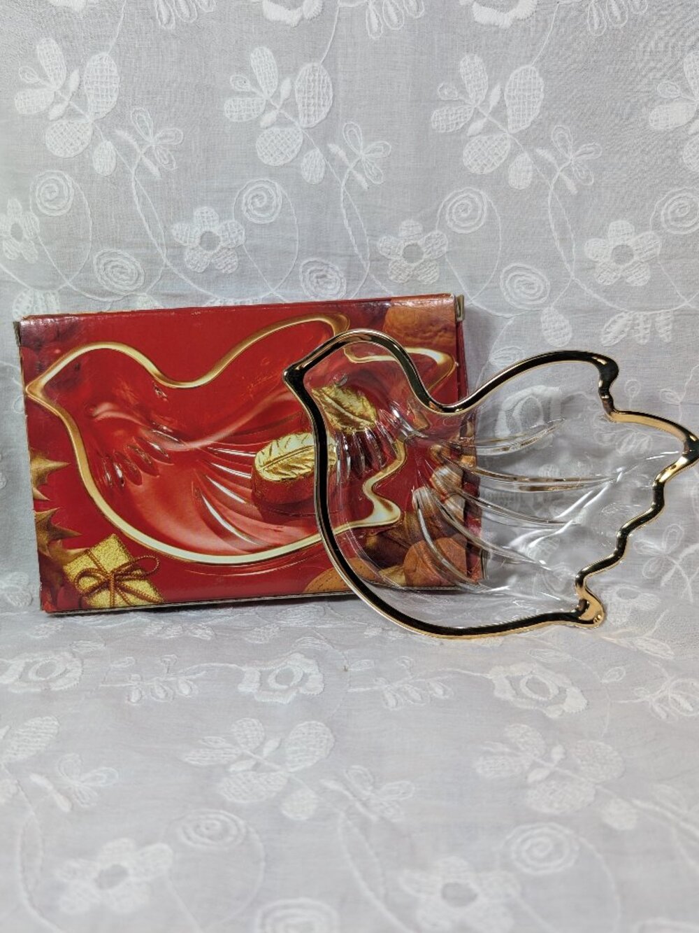 Vintage (80s) Mikasa Home Beautiful Peace Dove Candy/Trinket Dish with Box
